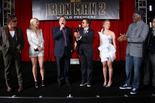 Mickey Rourke, Gwyneth Paltrow, Jon Favreau, Robert Downey Jr, Scarlett Johansson and Samuel L. Jackson