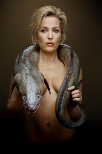 Gillian-Anderson-naked-eel-photo